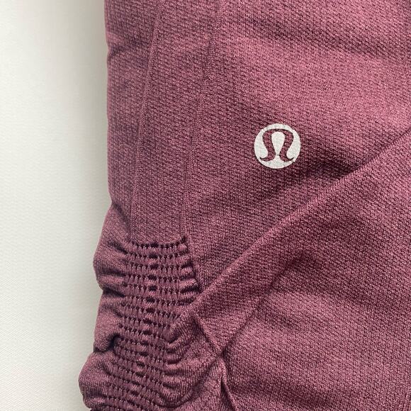 Lululemon In the Flow Crop Heathered Bordeaux Drama sz 2 - Picture 3 of 5